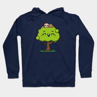 Happy Tree Sleepy Sloth Hoodie